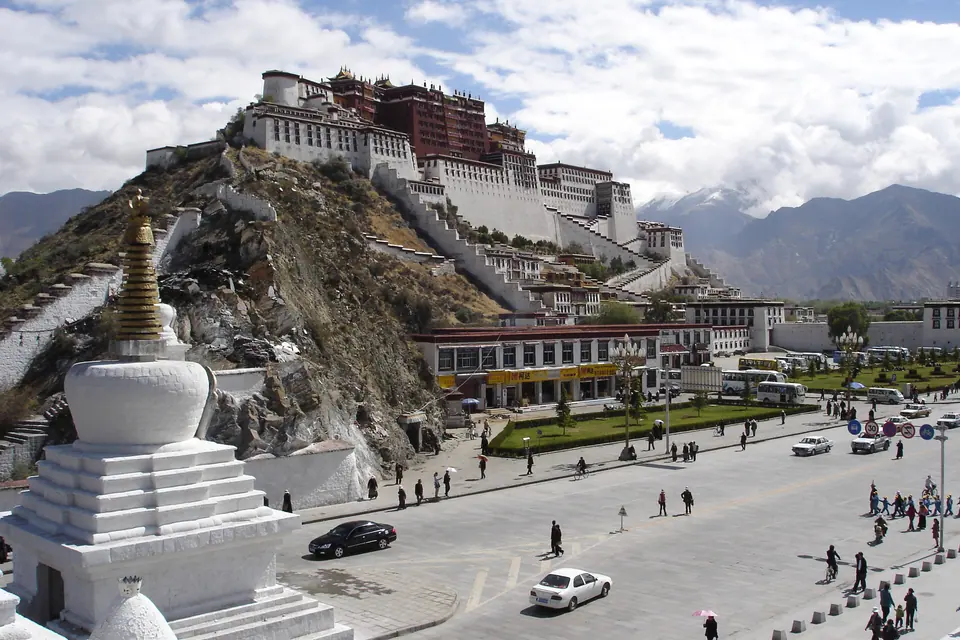 Potala Palace in Lhasa seen from Chagpo Ri