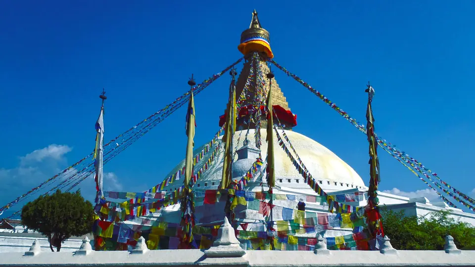 Boudhanath Stupa with prayer flags