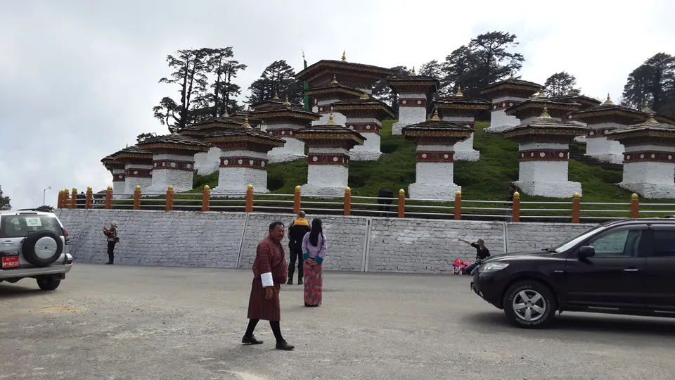 The 108 chortens at Dochu La pass